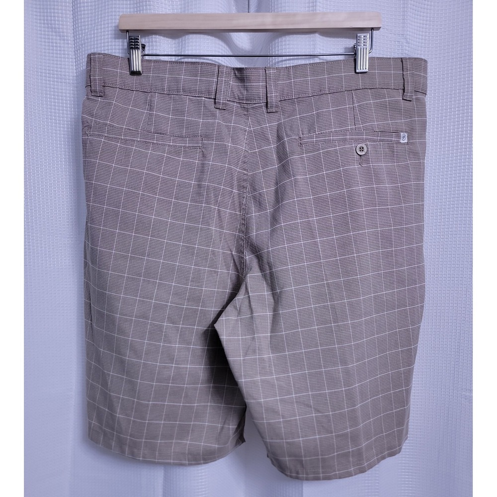 Hang Ten Beige Plaid Hybrid Casual Board Shorts Men's size 30 - Picture 6 of 9